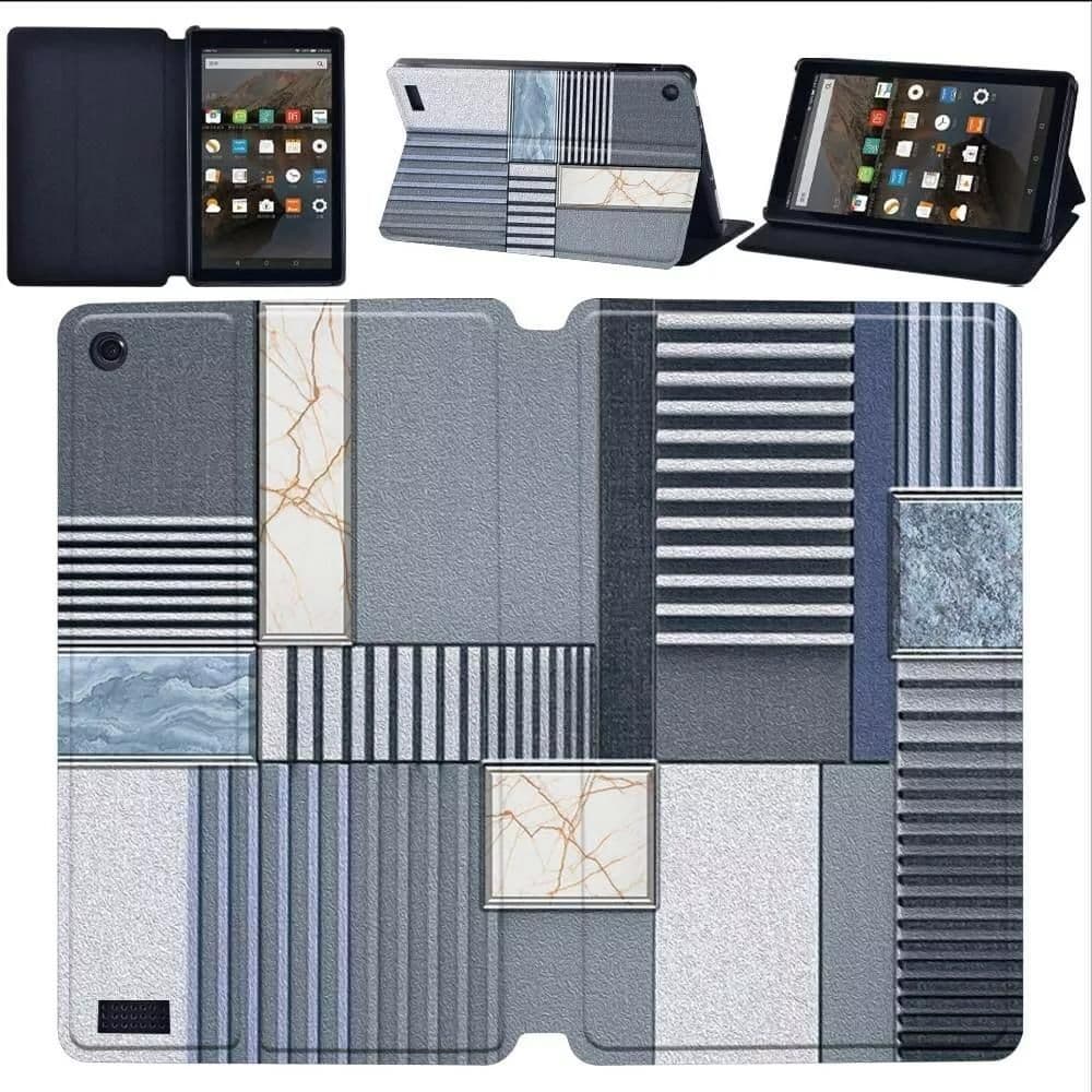 Amazon Fire Tablet Case - Blue Grey Patterns